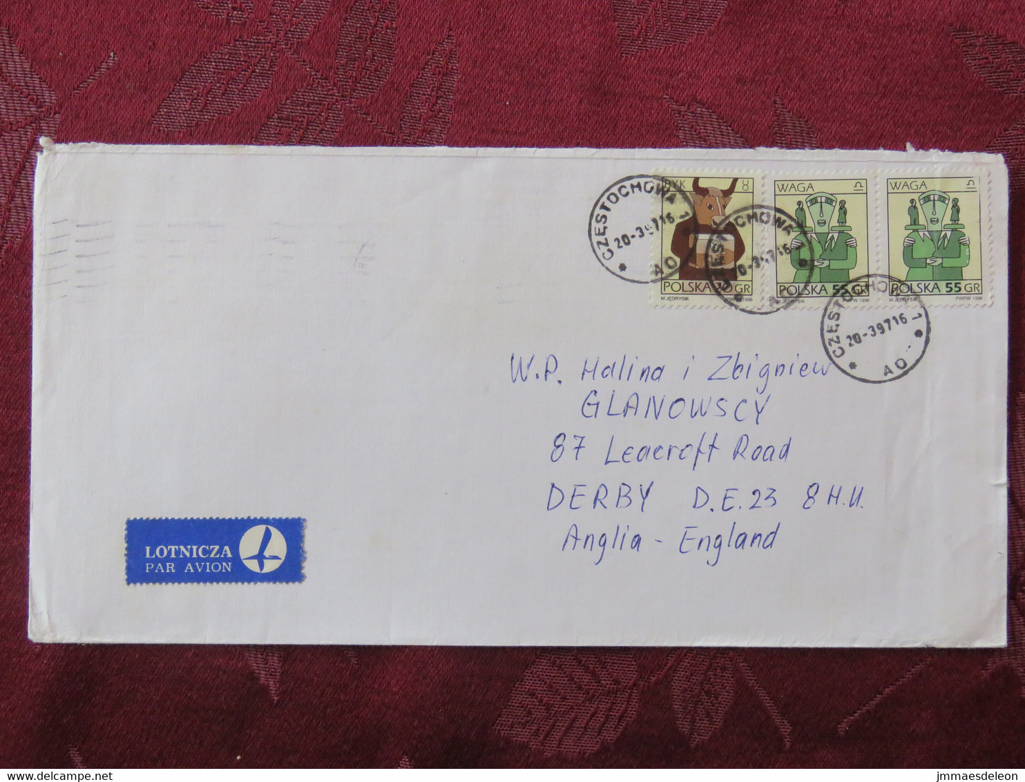 Poland 1997 Cover To England - Zodiac Taurus Balance - Briefe U. Dokumente