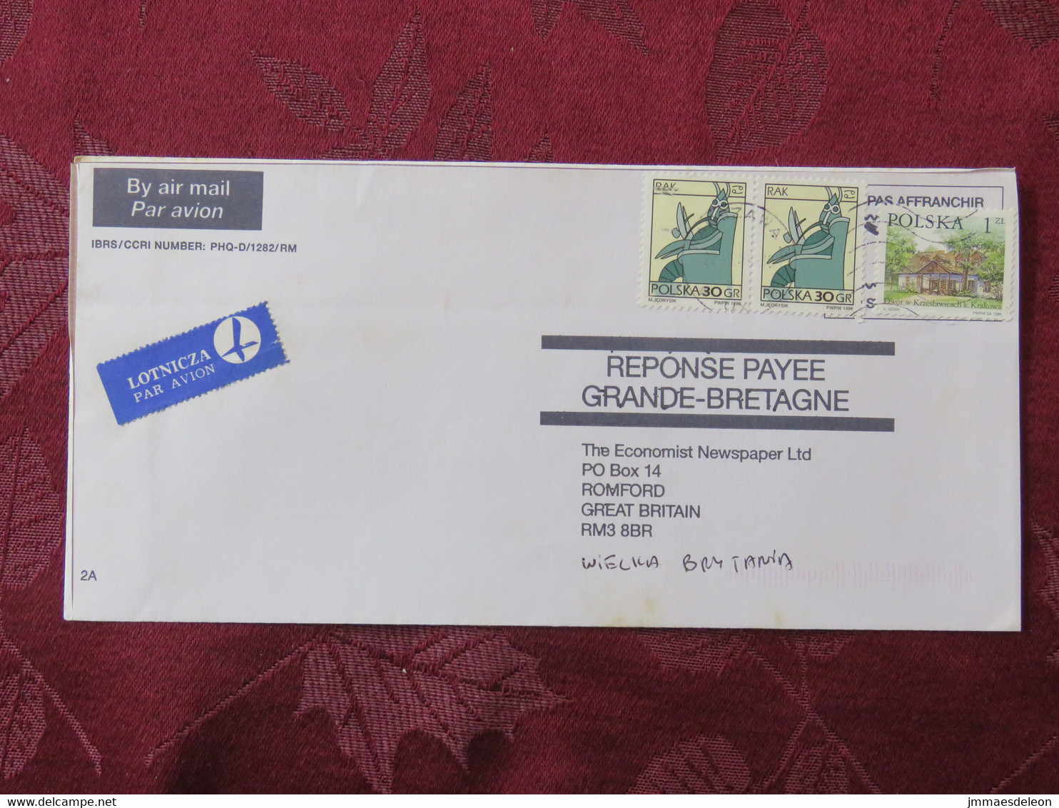 Poland 1999 Cover To England - Zodiac Cancer Houses - Lettres & Documents
