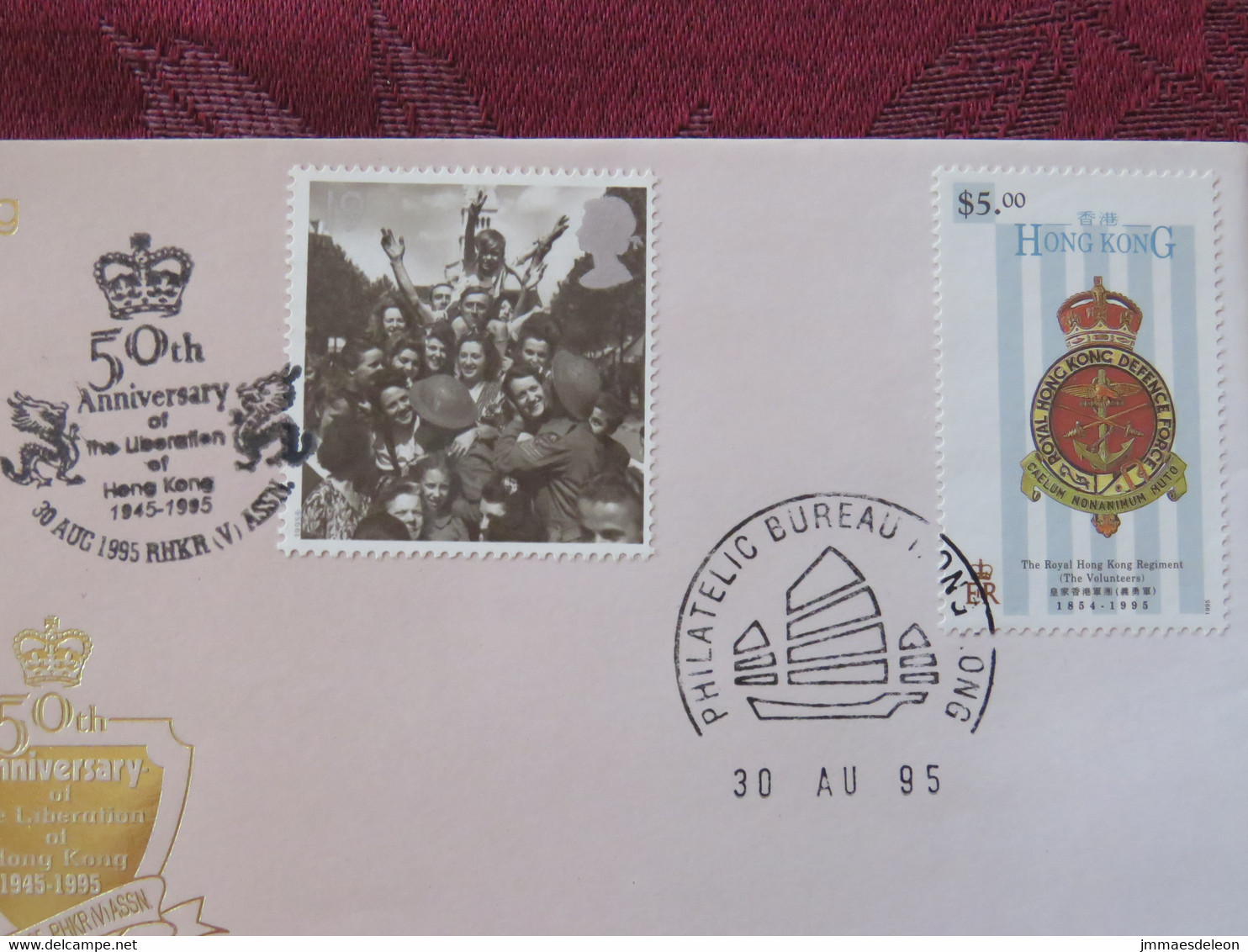 Hong Kong 1995 Special Cover 50th Anniversary Of The Liberation Of Hong Kong - Medals Soldiers - Briefe U. Dokumente