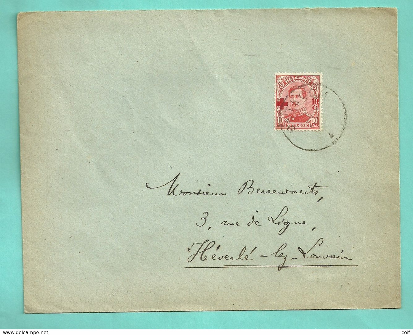 153 Op Brief Met Stempel BETECOM Zonder Datummidden (noodstempel) - 1918 Red Cross