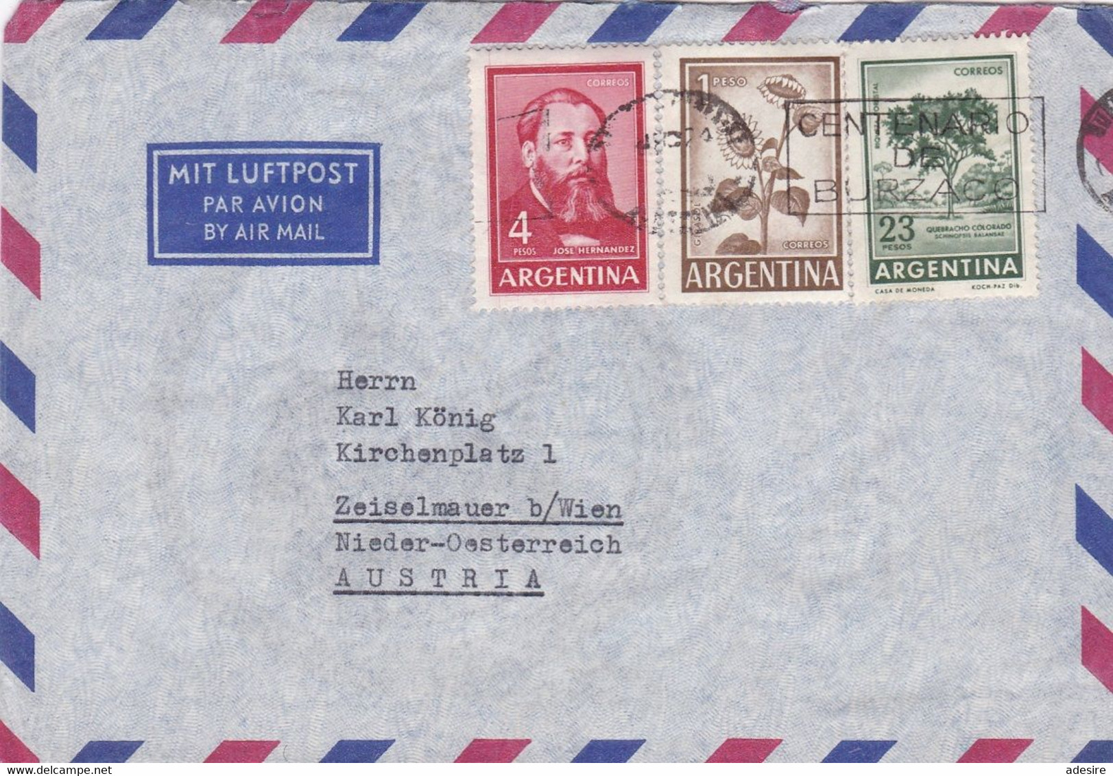 ARGENTINA 1965 - 3 Fach Frankierung Auf LP-Brief (mit Inhalt, Wunderschöne Weihnachtszeichnung), Gel.v. Burzaco > Z ... - Lettres & Documents