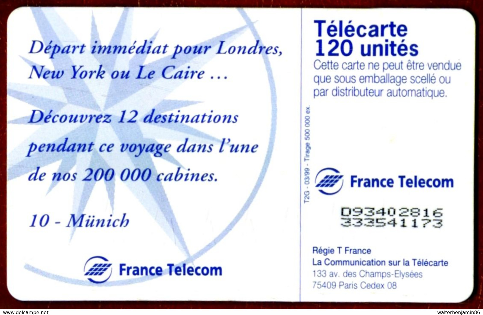 SCHEDA TELEFONICA PHONECARD FRANCE 1999 P 974 10 - MUNICH - 1999