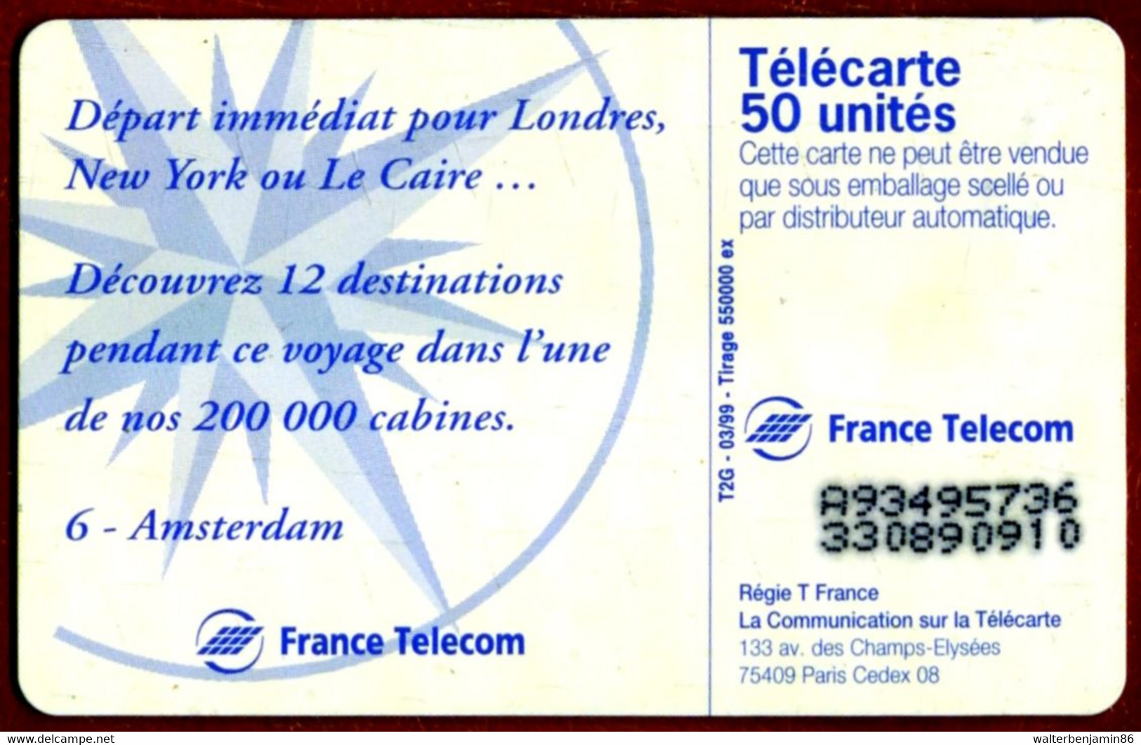 SCHEDA TELEFONICA PHONECARD FRANCE 1999 P 969 06 - AMSTERDAM - 1999