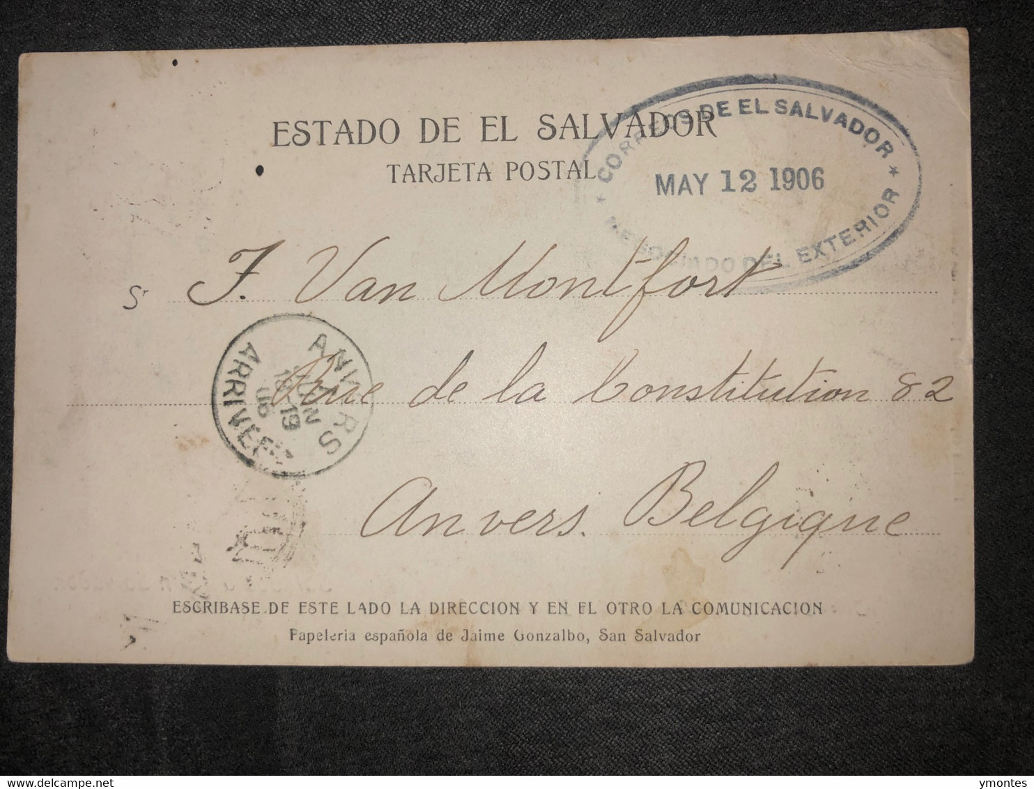 Postcard Finca Buenos Aires In San Salvador 1906 - El Salvador