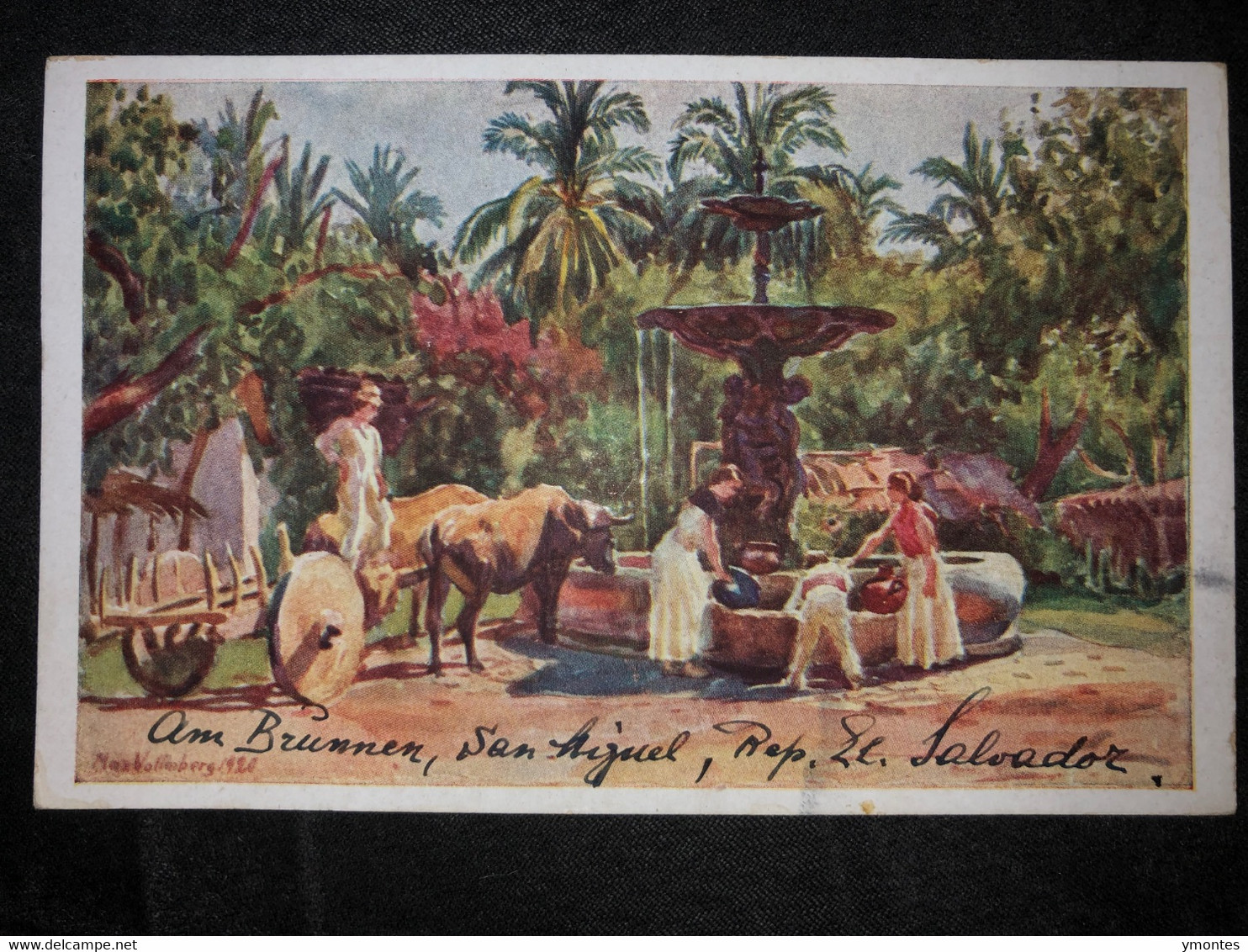 Postcard Max Vollmberg 1930, Pozos En San Miguel , Ed. Salvador Mugdan - El Salvador