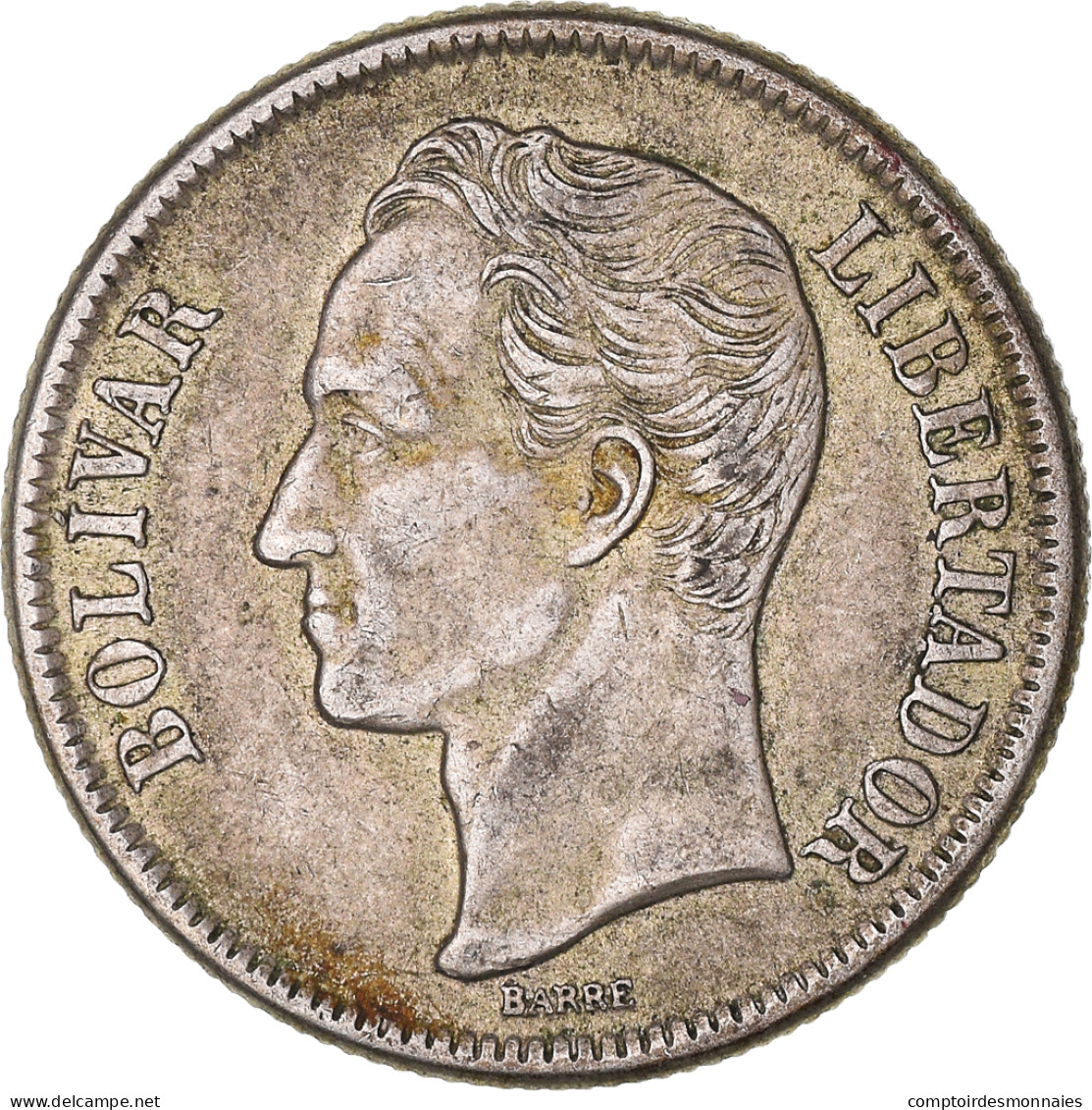 Monnaie, Venezuela, Gram 10, 2 Bolivares, 1945, Philadelphie, TTB, Argent - Venezuela