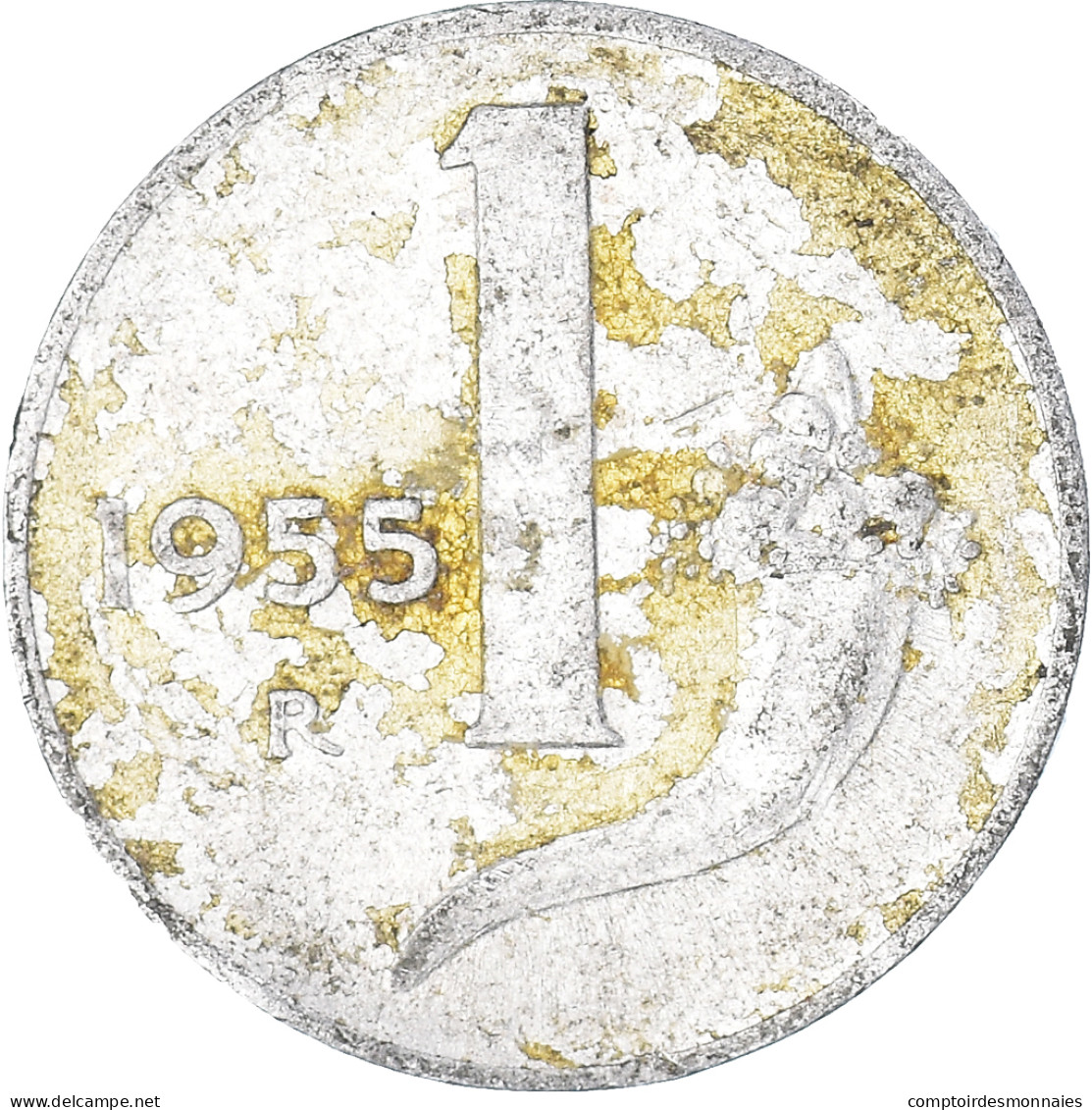 Monnaie, Italie, Lira, 1955 - 1 Lira