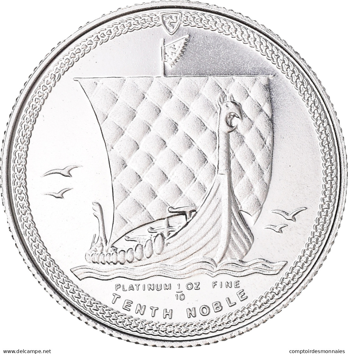 Monnaie, Île De Man, Elizabeth II, 1/10 Noble, 1985, Proof, FDC, Platinum - Isle Of Man