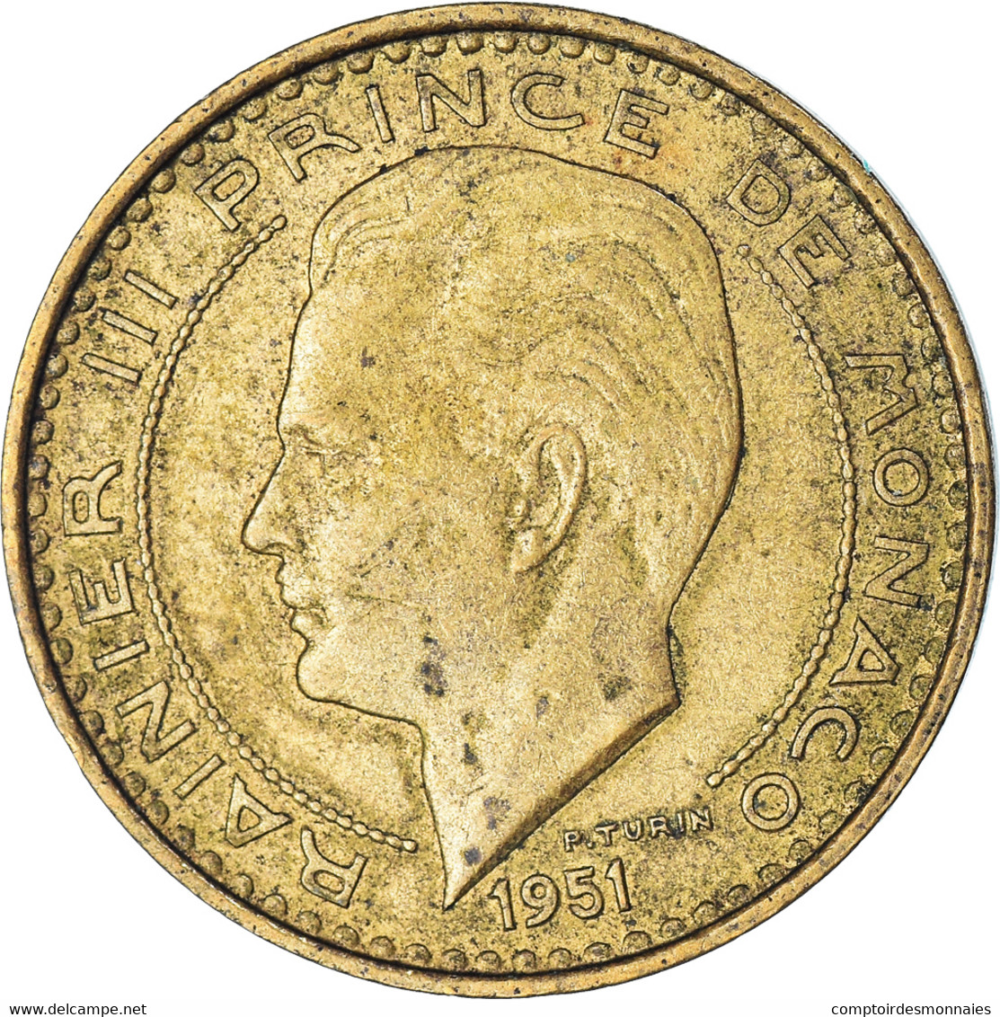 Monnaie, Monaco, 10 Francs, 1951 - 1949-1956 Anciens Francs