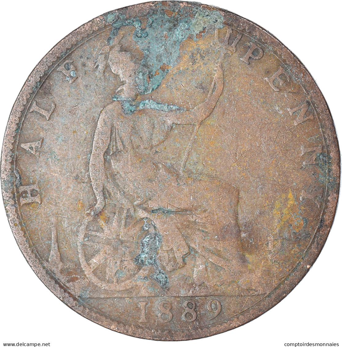 Monnaie, Grande-Bretagne, 1/2 Penny, 1889 - C. 1/2 Penny