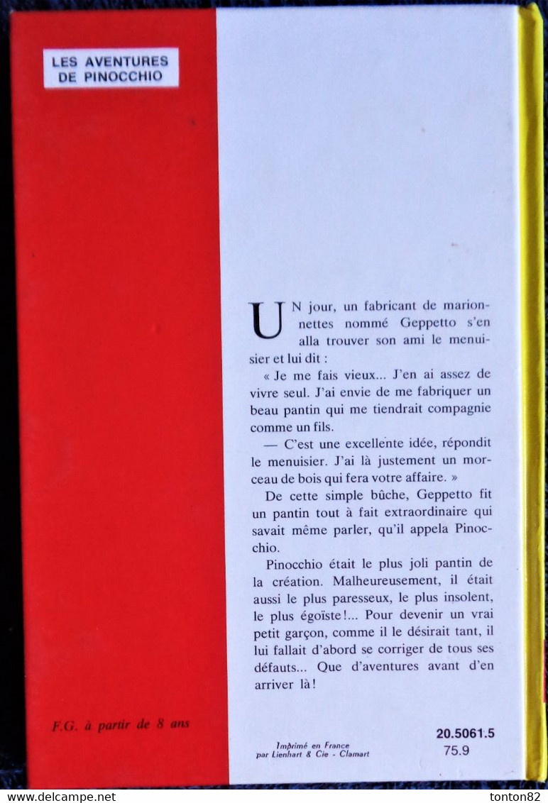 Collodi - Les Aventures De PINOCCHIO - Bibliothèque Rouge Et Or  - (1975 ) - Bibliothèque Rouge Et Or