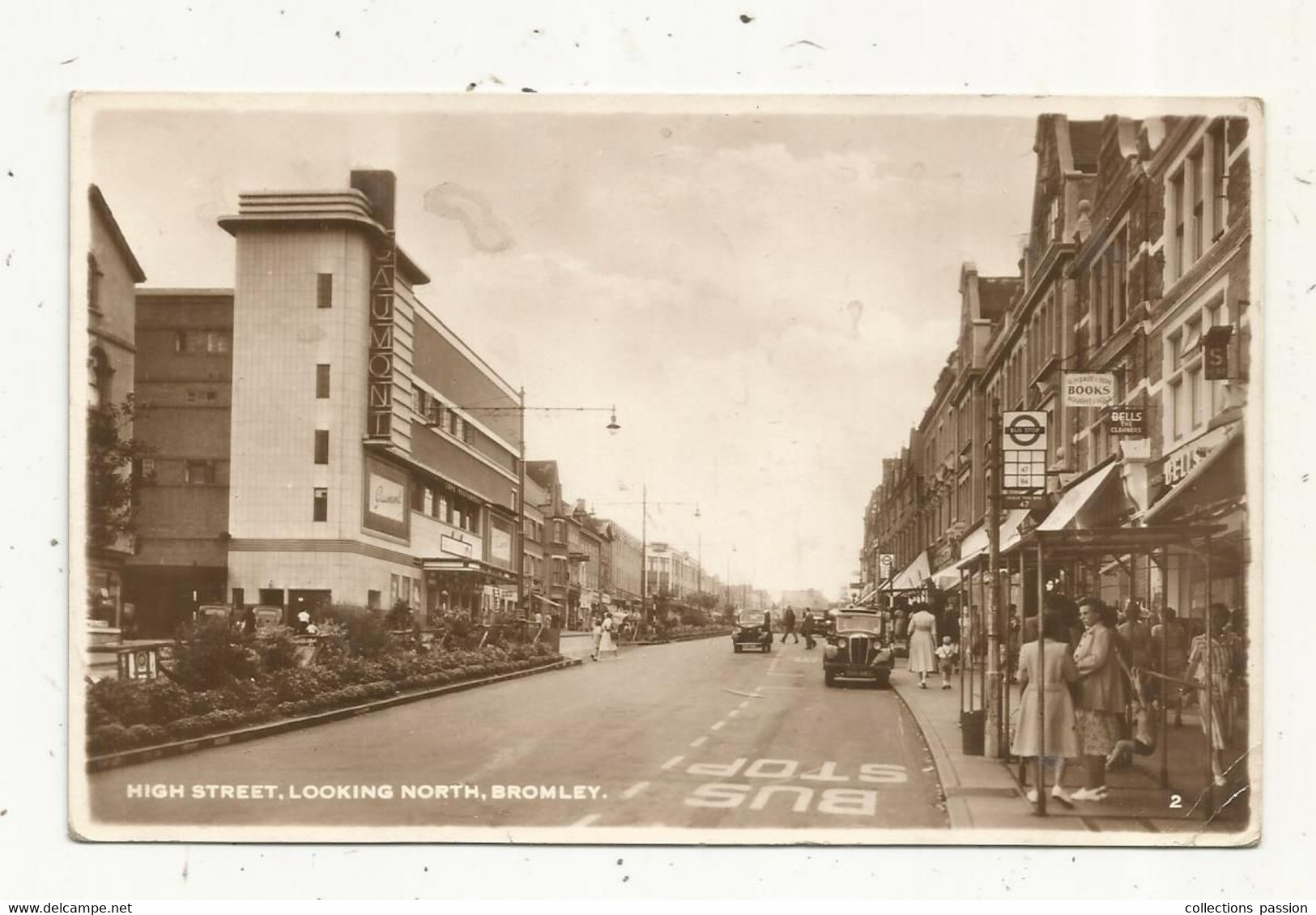 JC, Cp, Angleterre , BROMLEY ,high Street ,looking North , Commerces ,voyagée 1953 - Londen - Buitenwijken