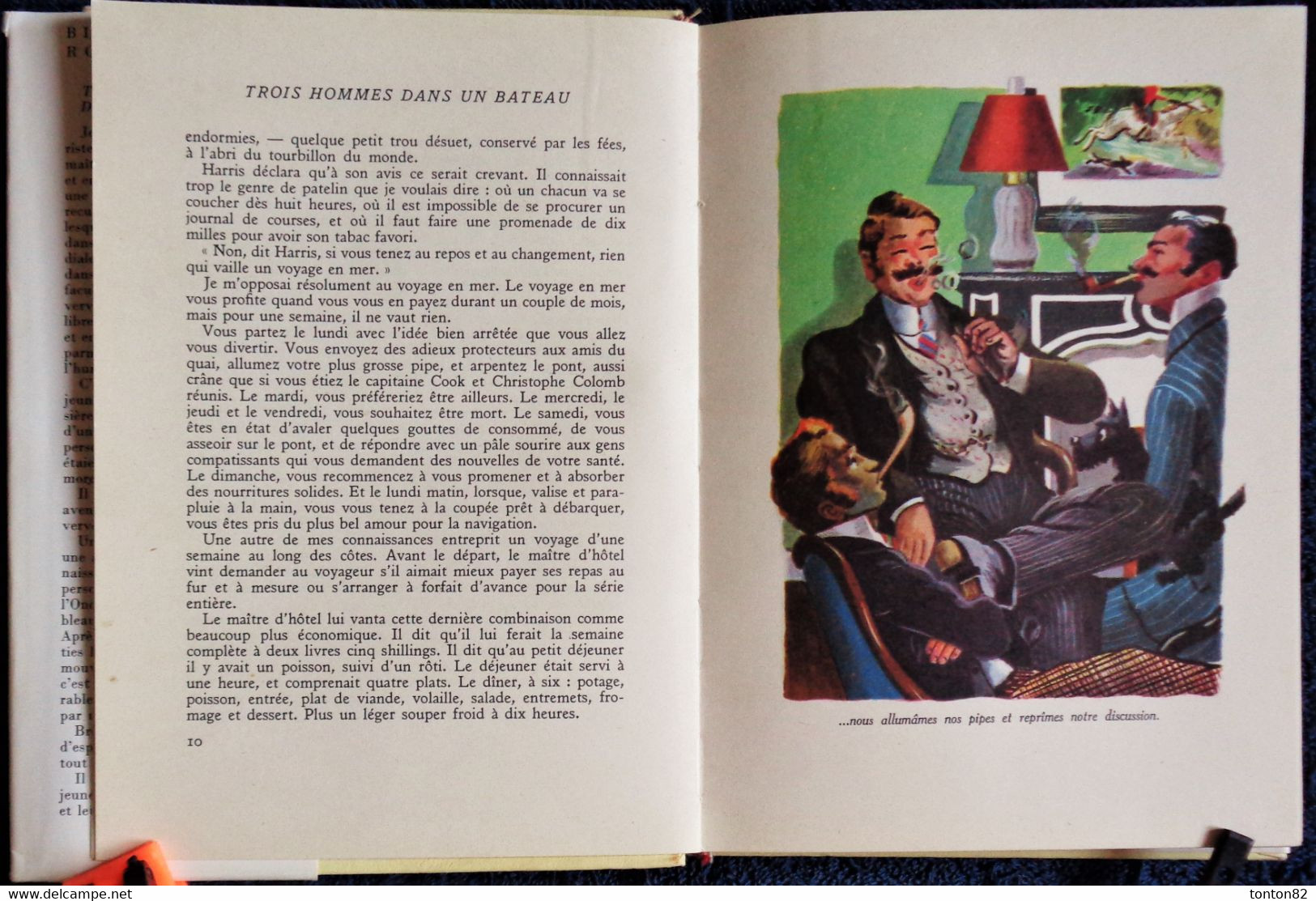 Jerome K. Jerome - Trois hommes dans un bateau - Collection Rouge et Or Souveraine - ( 1957 ) .