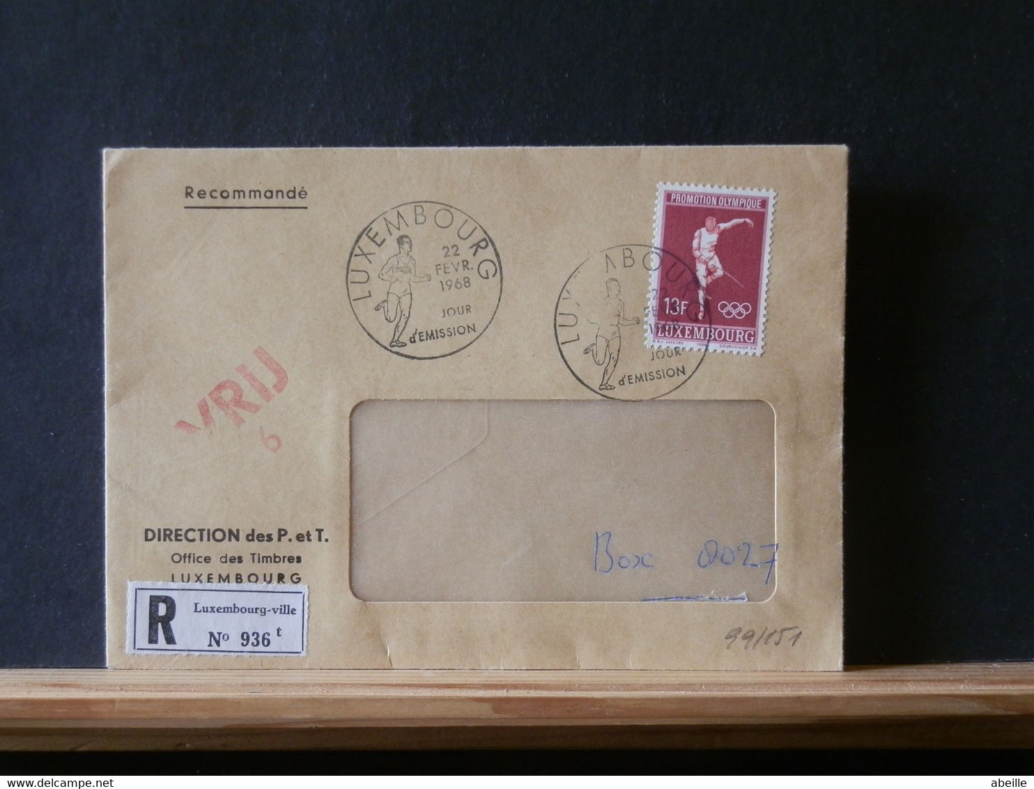 99/151 LETTRE LUX 1968 RECOMM. - Covers & Documents