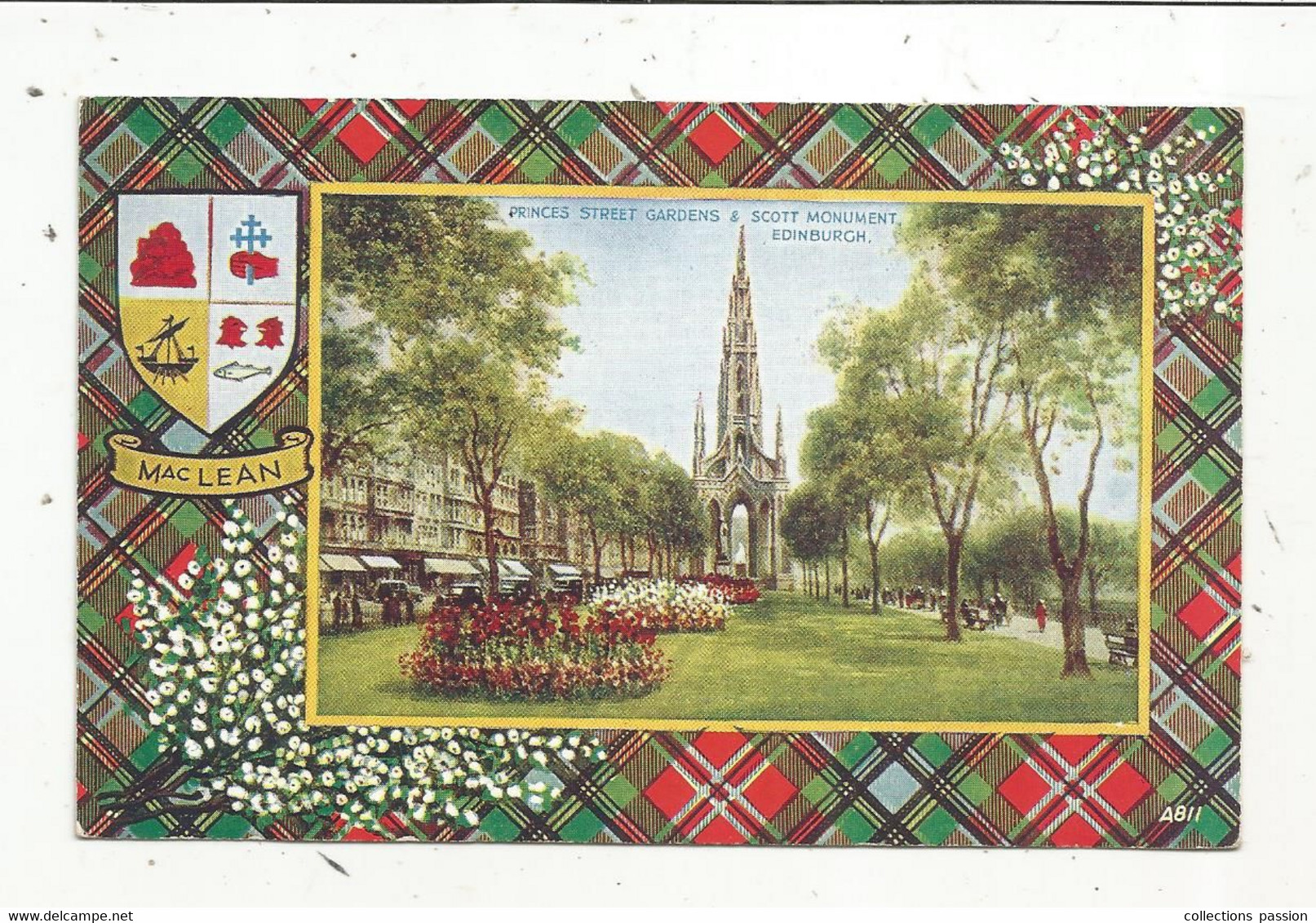 JC, Cp, Ecosse , Mac LEAN, EDINBURGH ,princes Street Gardens & Scott Monument , écrite,ed. Valentine & Sons - Midlothian/ Edinburgh