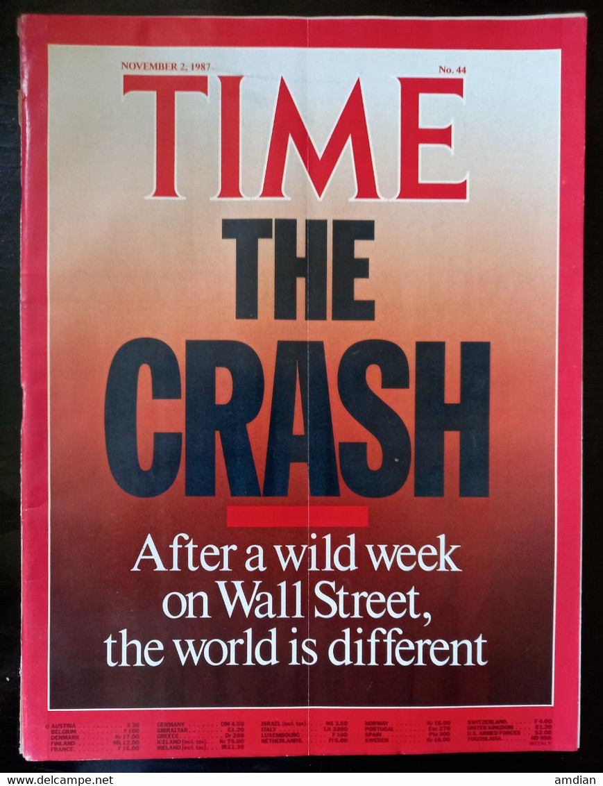 The Crash On Wall Street TIME Magazine November 2 1987 - No 44 - Star Wars Summit - Iran Oil Platform Strike - Andere & Zonder Classificatie
