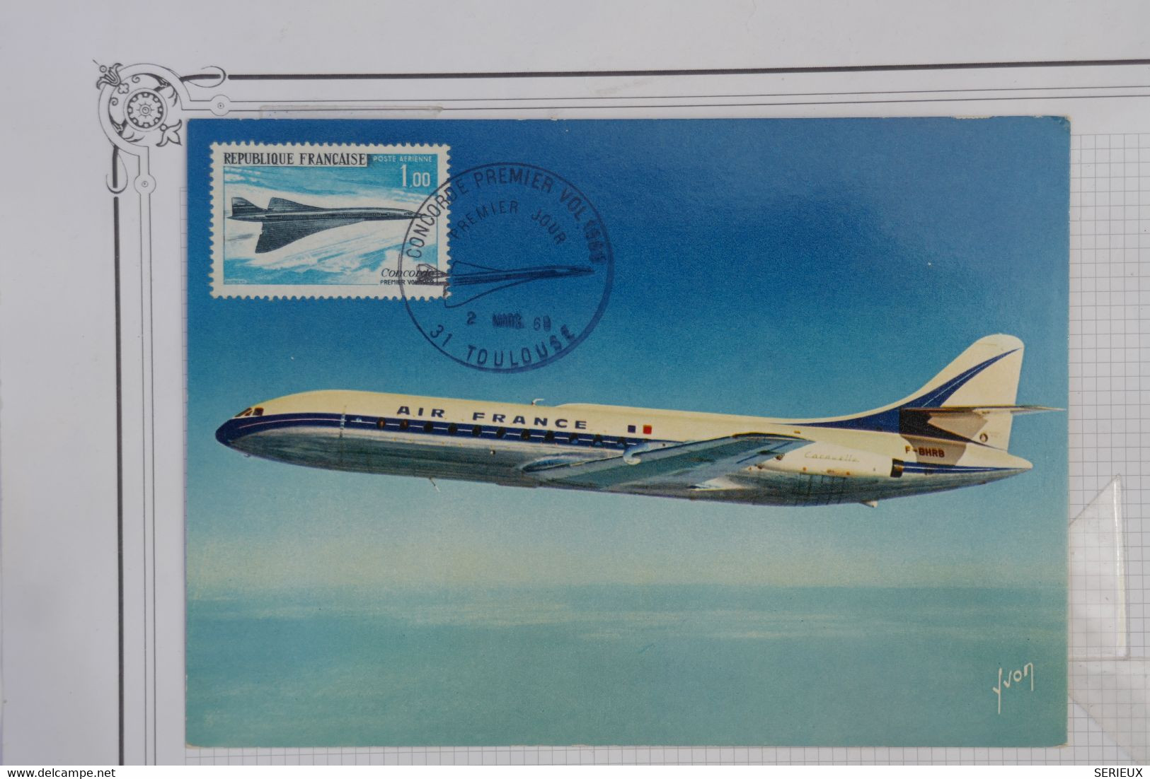 D96 FRANCE BELLE CARTE FDC  1969 1ER VOL CONCORDE +AIR FRANCE++AFFRANC.PLAISANT - 1960-.... Briefe & Dokumente