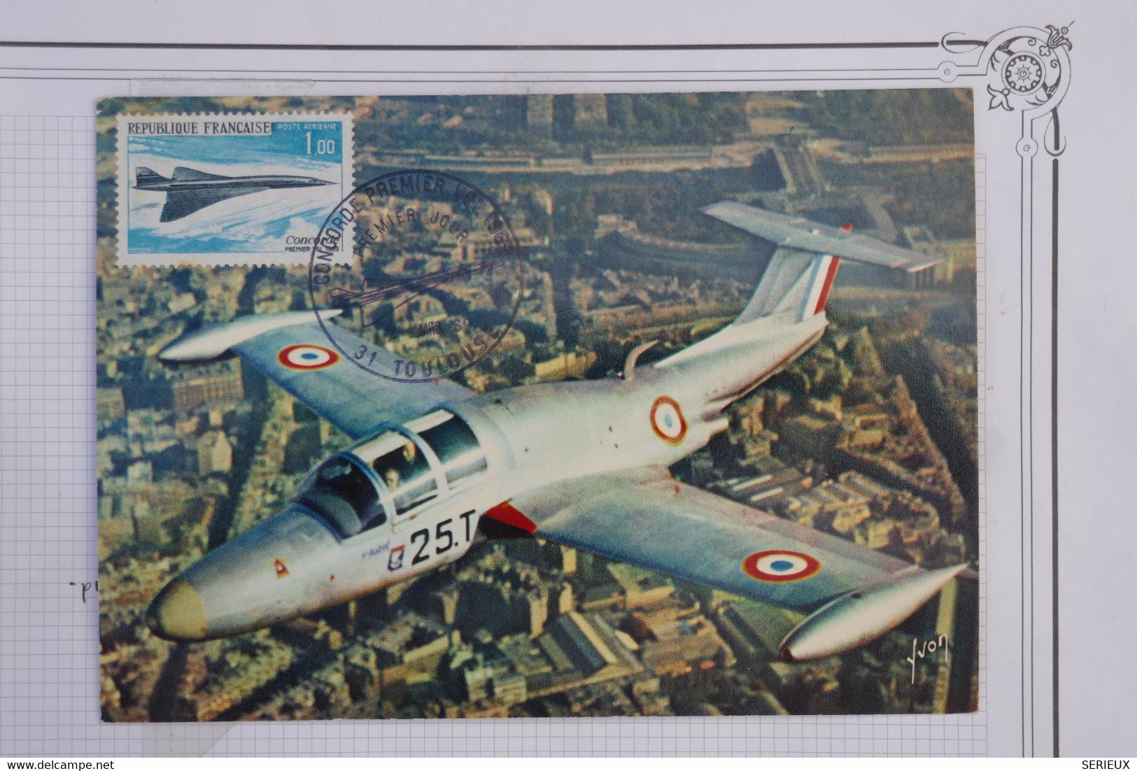 D96 FRANCE BELLE CARTE FDC  1969 1ER VOL CONCORDE +AIR FRANCE++AFFRANC.PLAISANT - 1960-.... Briefe & Dokumente