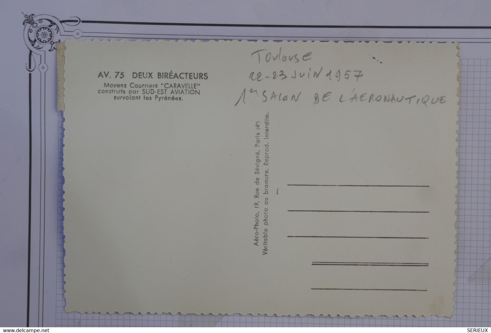 D96 FRANCE BELLE CARTE   1957 1ER SALON AERONAUTIQUE +AFFRANC.PLAISANT - 1960-.... Briefe & Dokumente