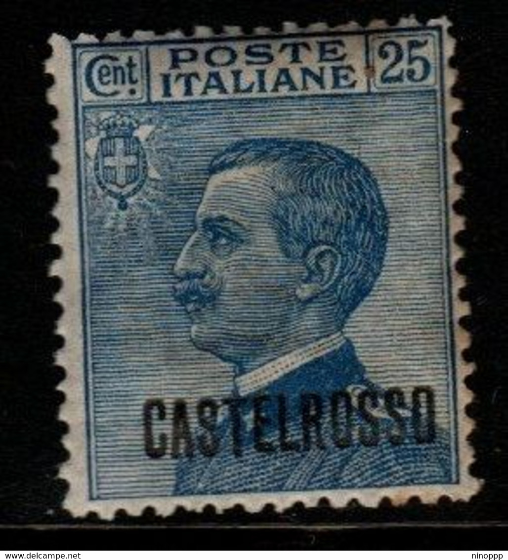 Castelrosso Sass 5  1922 Victor Emmanuel  25c Blue, Mint Never Hinged - Castelrosso