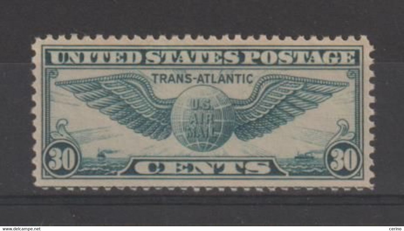 U.S.A.:  1939  TRANS-ATLANTIC  -  30 C. BLEU  UNUSED  STAMP  -  YV/TELL. 25 - 1b. 1918-1940 Unused