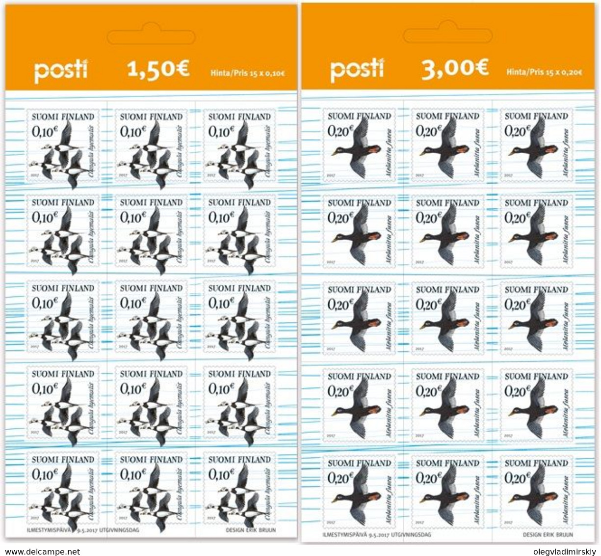 Finland 2017 Definitives Migration Birds On The Baltic Set Of 2 Sheetlets Mint - Neufs