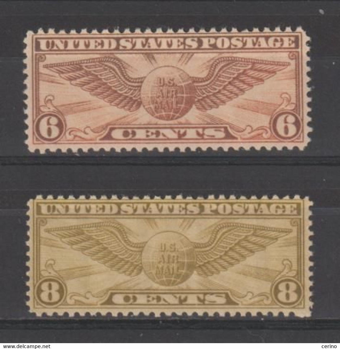 U.S.A.:  1932-34  AIR  MAIL  -  KOMPLET  SET  2  UNUSED  STAMPS  -  P. 10 1/2 X 11  -  YV/TELL. 15 A/16 - 1b. 1918-1940 Unused