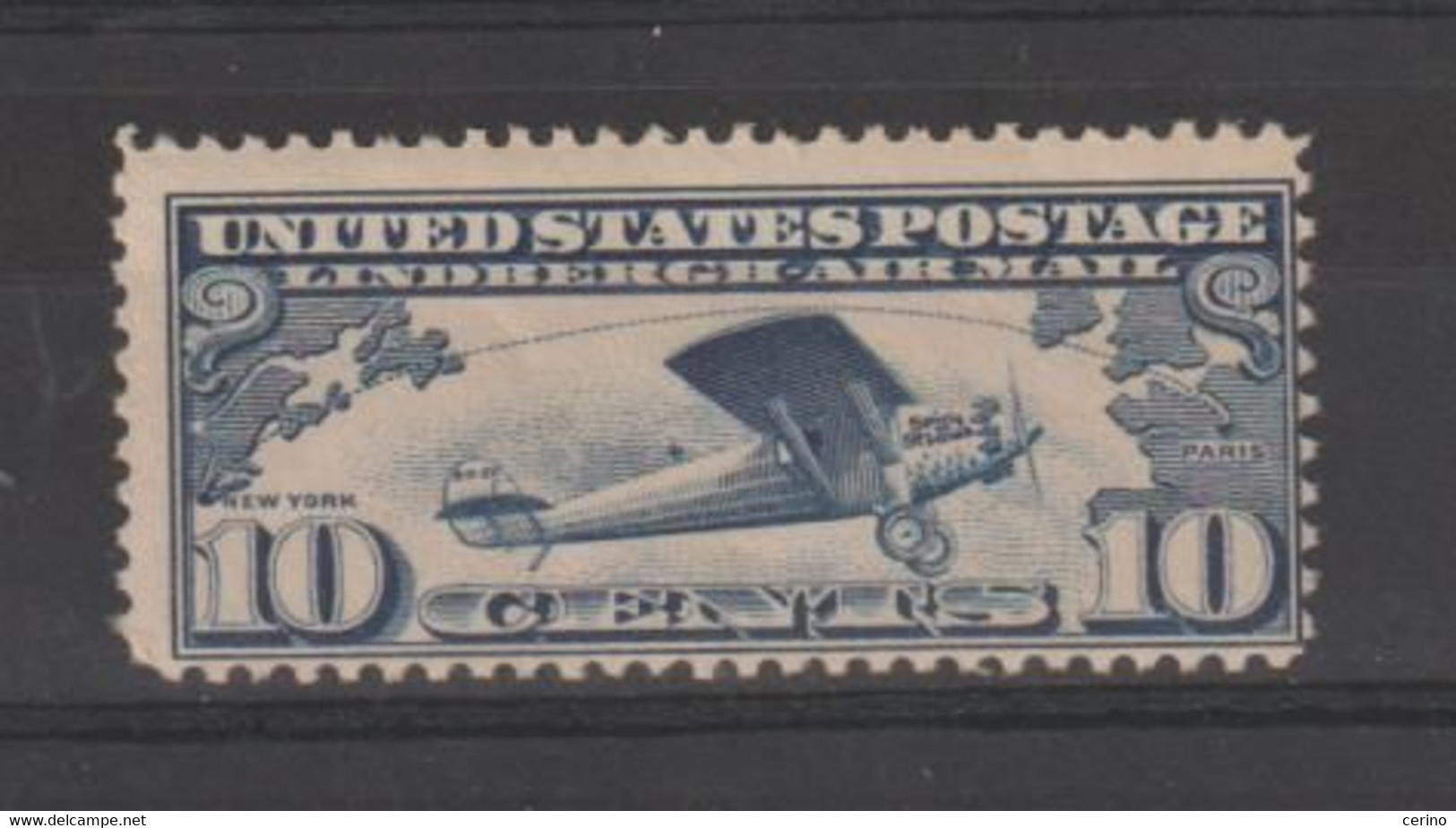 U.S.A.:  1927  LINDBERGH  AIR  MAIL  -  10 C. UNUSED  STAMP  -  YV/TELL. 10 - 1b. 1918-1940 Unused