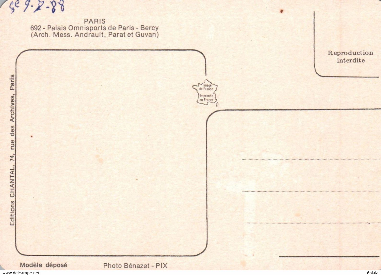 10625 PALAIS OMNISPORTS DE  PARIS BERCY  (recto-verso)  Paris  Stade (arch. Mess Andrault, Parat Et Guvan ) - Stadiums