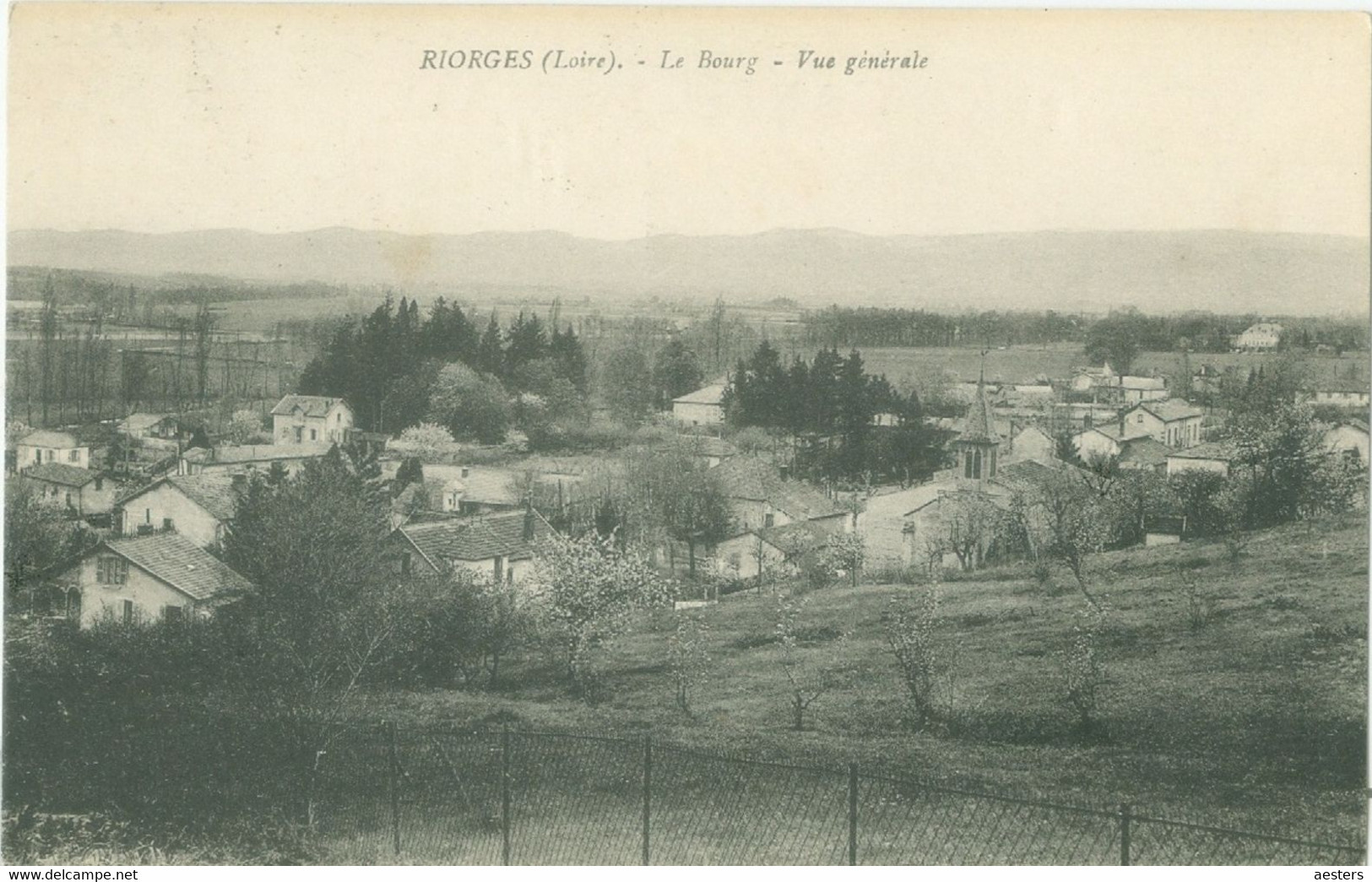 Riorges 1935; Le Bourg. Vue Générale - Voyagé. (Edit. Durand) - Riorges