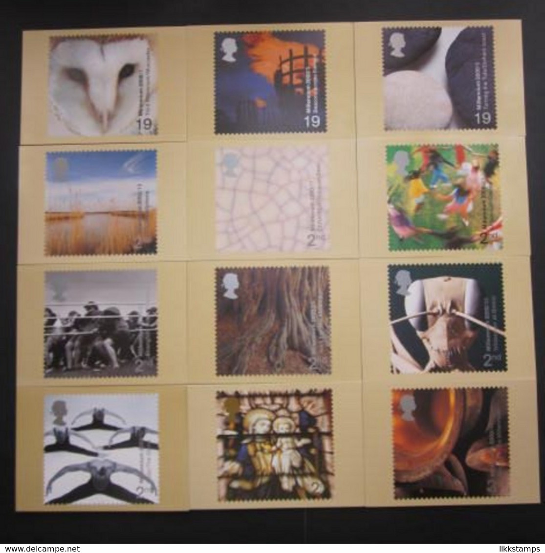 2000 THE COMPLETE YEAR SET OF MILLENNIUM COMMEMORATIVE P.H.Q. CARDS UNUSED. ISSUE Nos. 215 To 226 (B) #00905 - Cartes PHQ