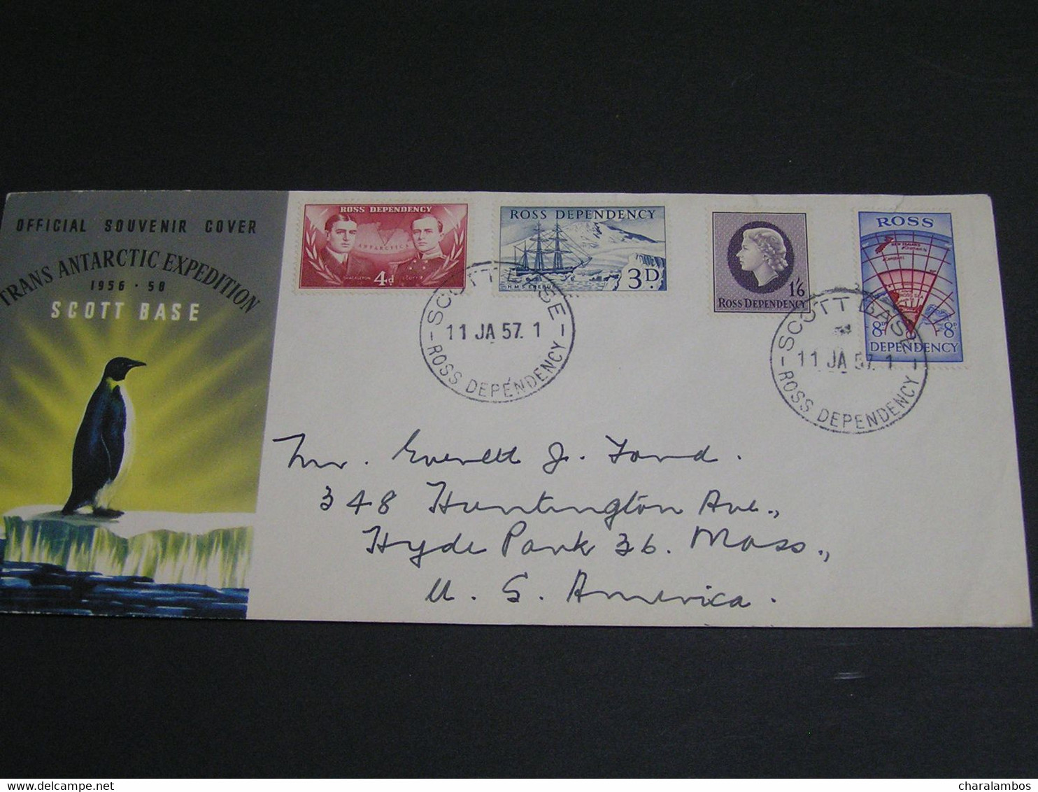 ROSS DEPENDENCY 1957 SCOTT-BASE Trans Antarctic Expedition; - FDC