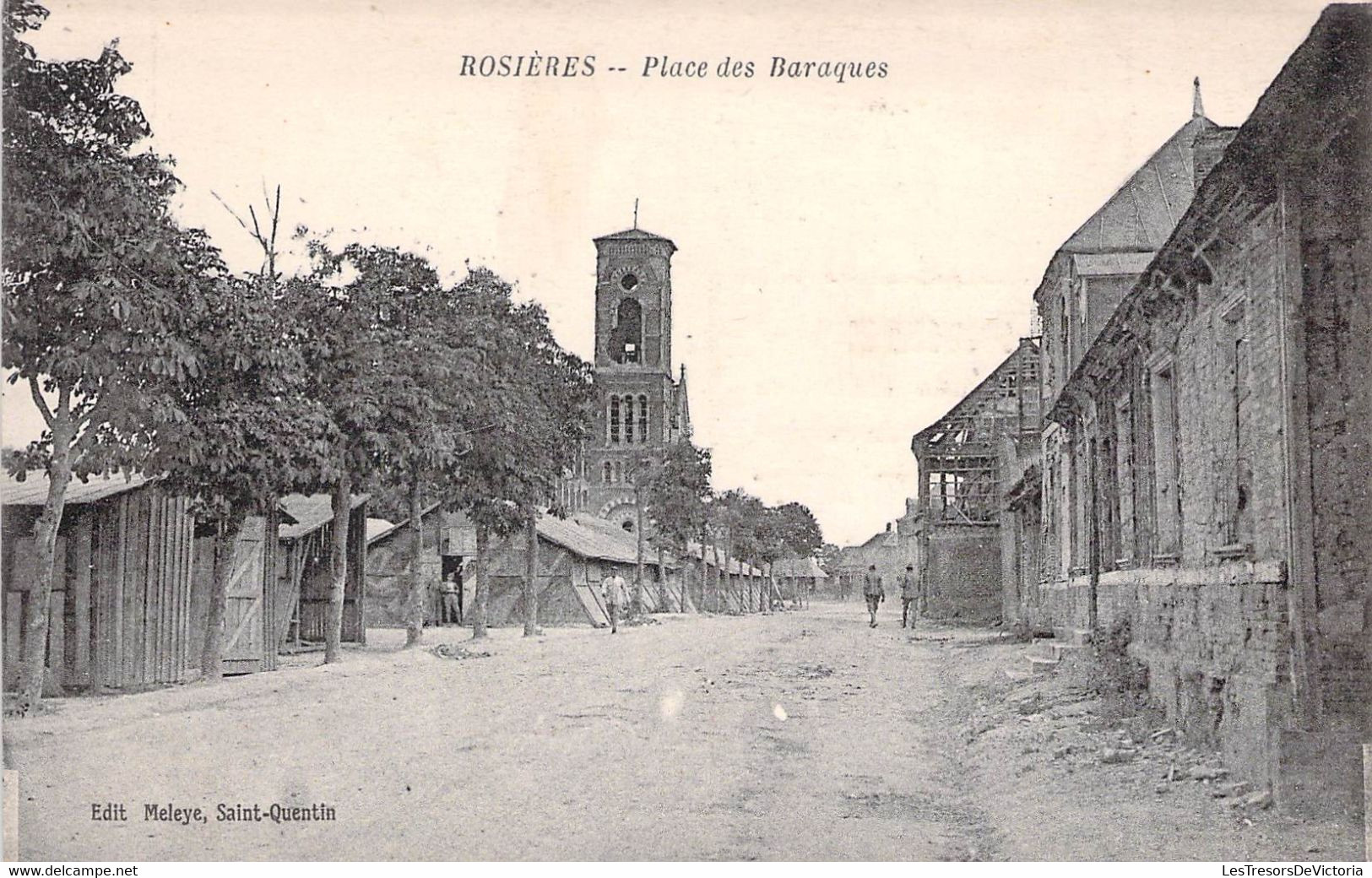 CPA Rosières - Place Des Baraques - BON PRIME Au Verso La Bonne Cuisine De Tante Agathe - Rosieres En Santerre