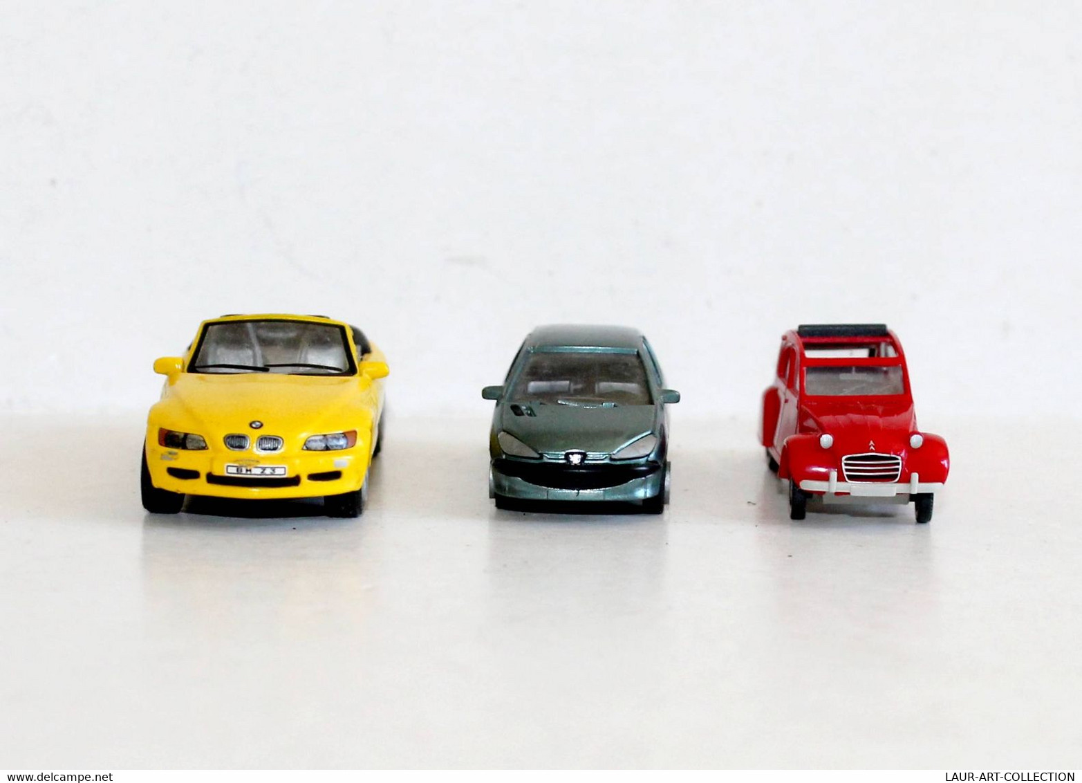 3 VOITURE 1/87 HONGWELL BMW 23 CABRIOLET, AWM PEUGEOT 206 WIKING 2CV DECAPOTABLE / AUTOMOBILE MINIATURE      (2105.66) - Escala 1:87