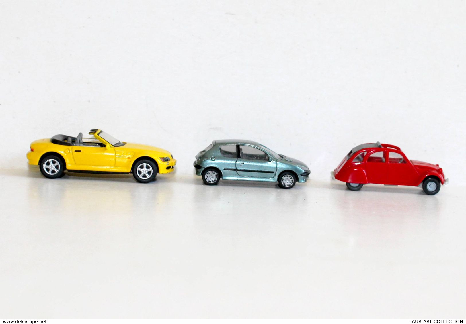 3 VOITURE 1/87 HONGWELL BMW 23 CABRIOLET, AWM PEUGEOT 206 WIKING 2CV DECAPOTABLE / AUTOMOBILE MINIATURE      (2105.66) - Echelle 1:87