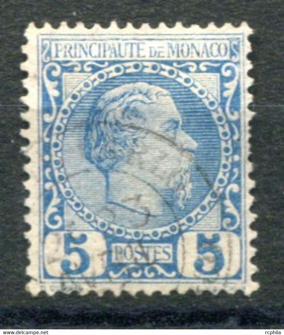 RC 23203 MONACO COTE 50€ N° 3 - 5c BLEU PRINCE CHARLES III OBLITÉRÉ ( VOIR DESCRIPTION ) - Gebruikt