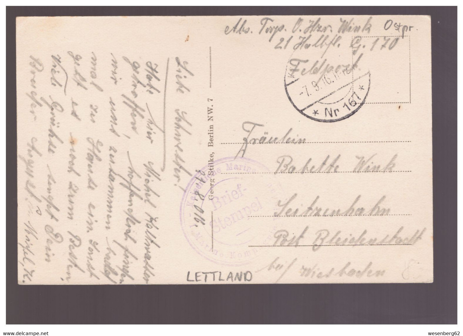 LATVIA  Windau Hafenpartie 1916 Feldpost - Lettland