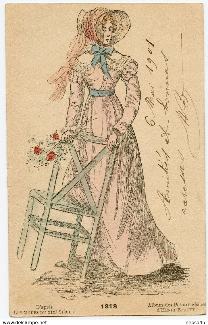 De L'album Des Pointes Sèches De L'illustrateur Henri Boutet.d'après Les Modes Du XIXe Siècle.en 1818. - Boutet