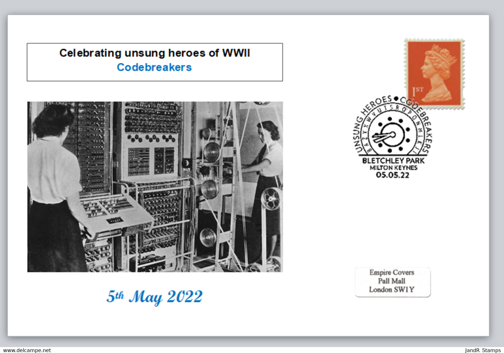 GB 2022 Celebrating Unsung Heroes Of WWII Codebreakers Postcard Superb Used #1 - Unclassified