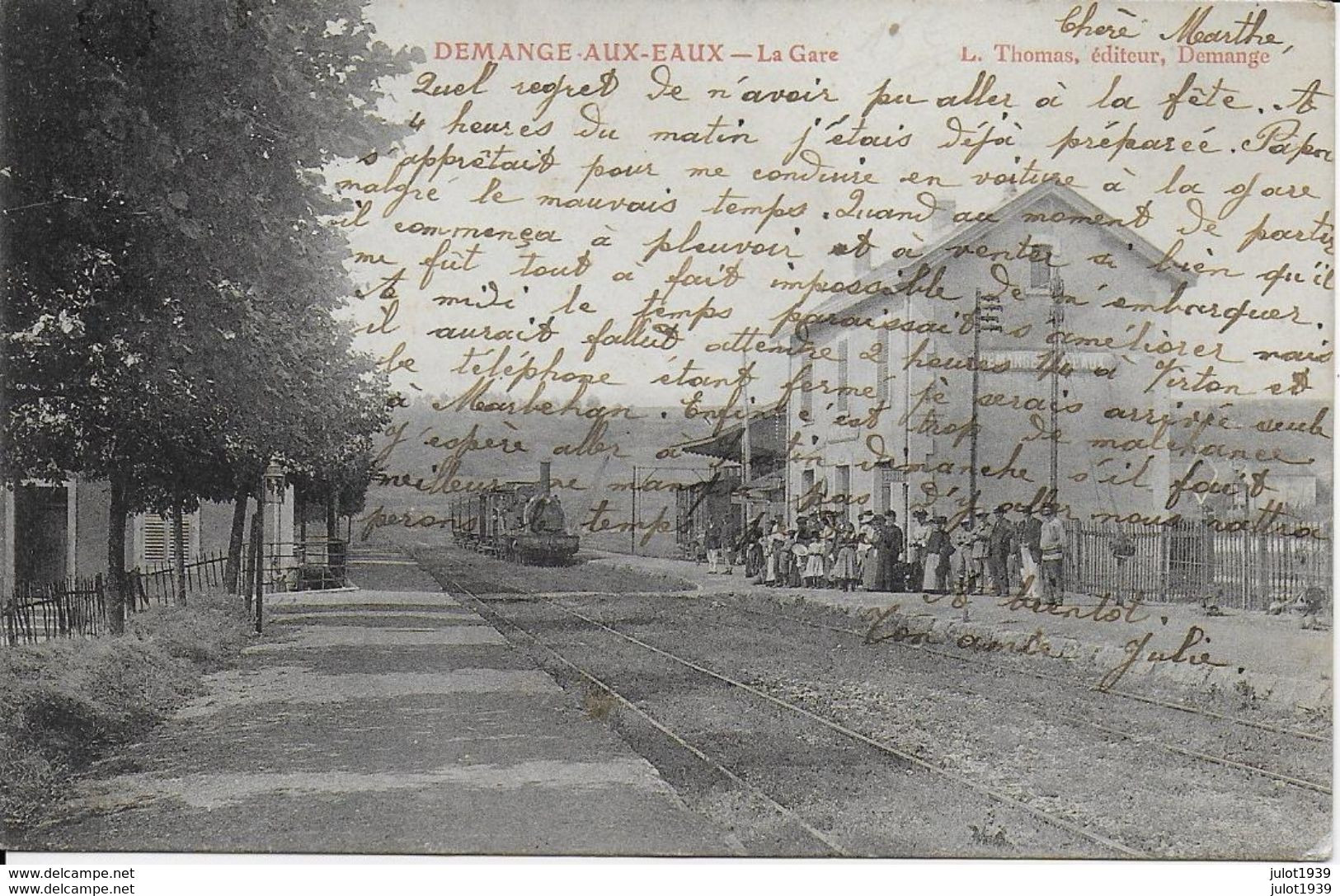 SIGNEULX ..-- RULLES ..-- DEMANGE ..-- 55 . MEUSE ..-- La GARE . 1905 De SIGNEULX Vers RULLES ( Melle Marthe FORET ) . - Musson