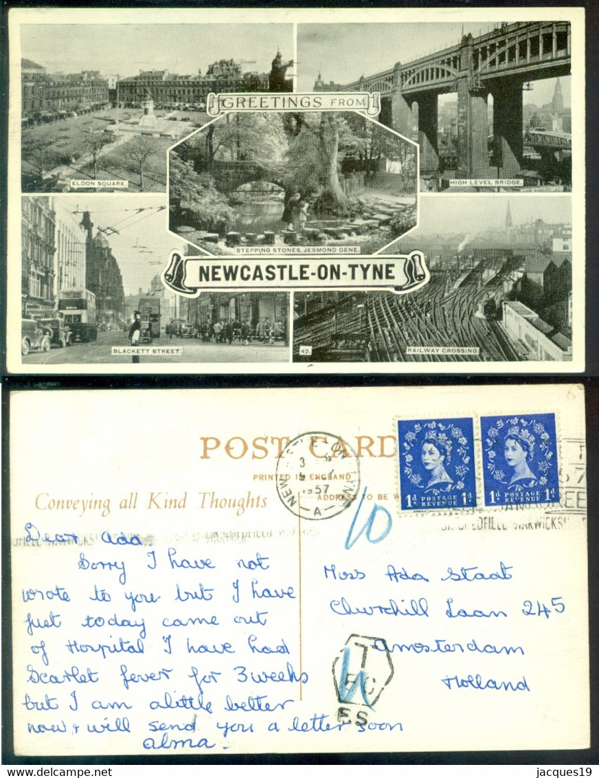 Great Britain 1957 Postcard Newcastle Upon Tyne Postage Due - Newcastle-upon-Tyne