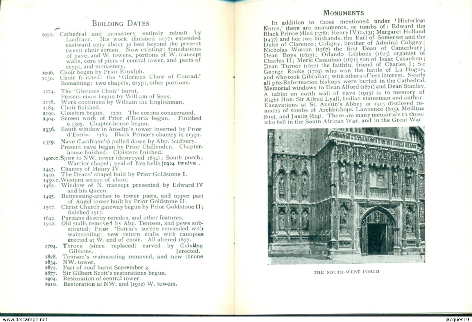 Great Britain Booklet Canterbury Notes On The Cathedrals W.H. Fairbairns S.P.C.K. London - Europa