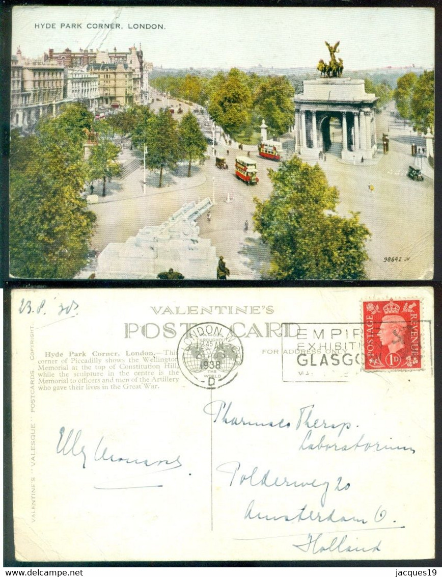 Great Britain 1938 Postcard London Hyde Park Corner - Hyde Park