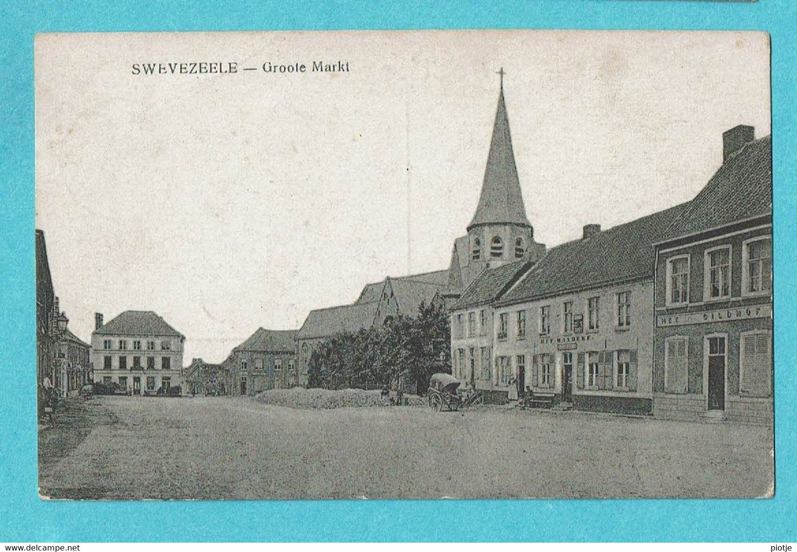 * Zwevezele - Swevezeele (Wingene) * Grote Markt, Grand'Place, Café Het Mandeke, Het Gildhof, église, Kerk, Old - Wingene