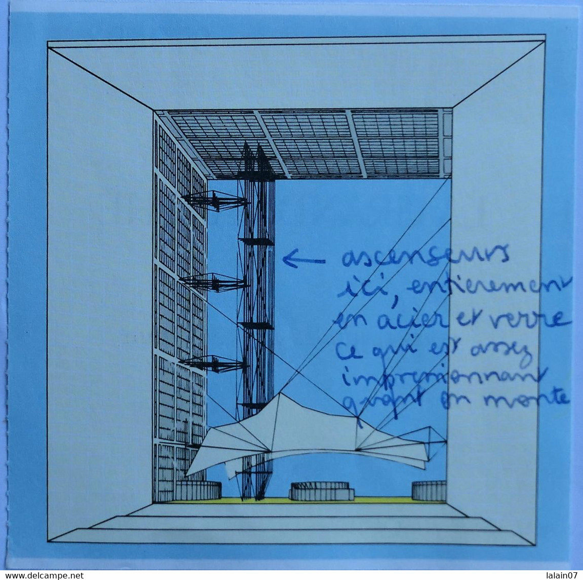 Carte Postale Triple : 92 : LA DEFENSE : Vue De La Dalle + Ticket "Le Toit De La Grande Arche", En 1992 - La Defense
