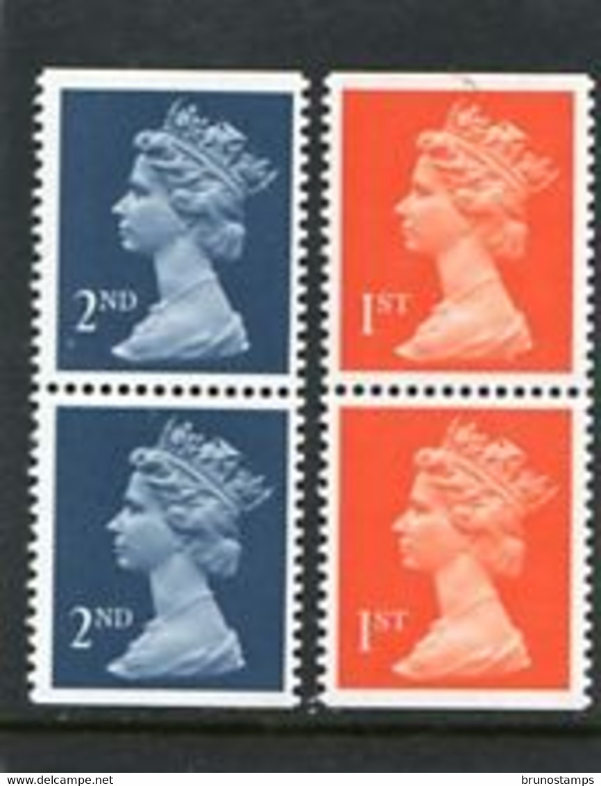 GREAT BRITAIN - 1990  MACHIN   2nd+1st  HARRISON  PAIRS  IMPERF   TOP AND BOTTOM  MINT NH  SG 1511+1512 - Ohne Zuordnung