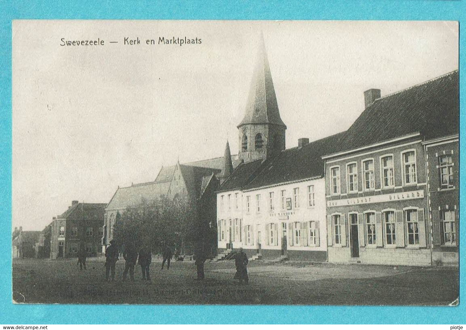 * Zwevezele - Swevezeele (Wingene) * (H. Muylaert Callewaert) Kerk En Marktplaats, Grand'Place Et église, Café, Feldpost - Wingene