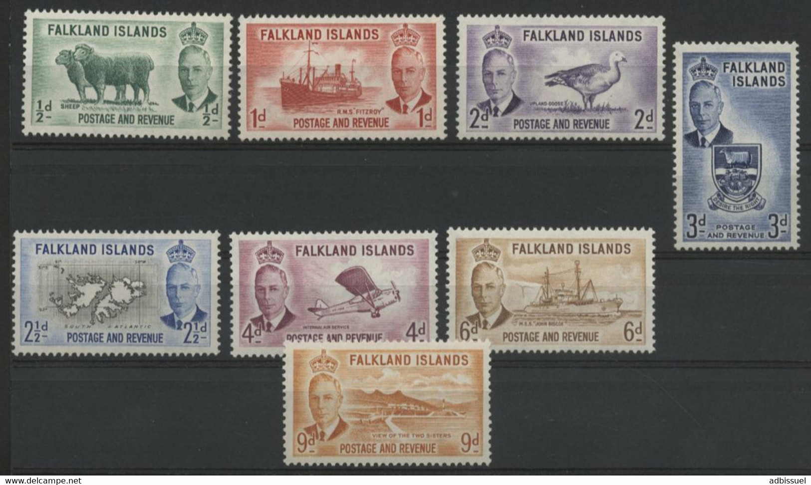 FALKLAND N° 101 à 108 Neufs ** (MNH) Cote 38 € Ensemble De 8 Valeurs. Qualité TB - Falkland Islands