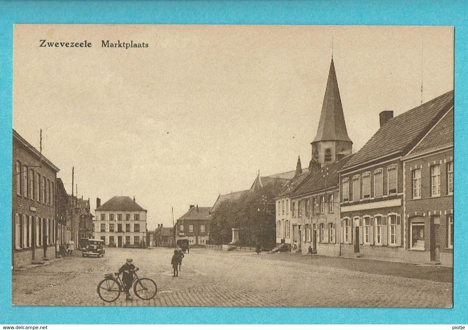 * Zwevezele - Swevezeele (Wingene) * (Uitg. Martens Roelens) Marktplaats, Grand'Place, Vélo, Animée, église, Old - Wingene
