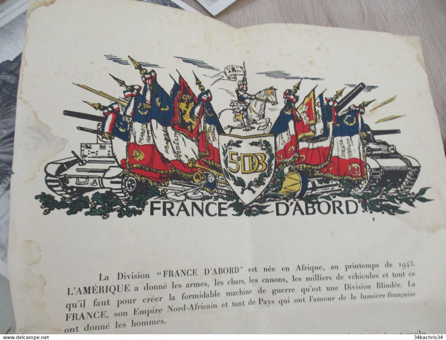 Guerre 39/45 LEGION ETRANGERE Affiche En L'état France D'Abord 5ème DM 31 X 66 - 1939-45